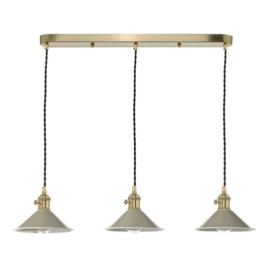Dar Lighting HAD3640-06 Hadano 3 Light Brass Suspension With Cashmere Shades - 36933