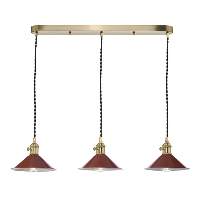 Dar Lighting HAD3640-08 Hadano 3 Light Brass Suspension With Umber Shades - 36935