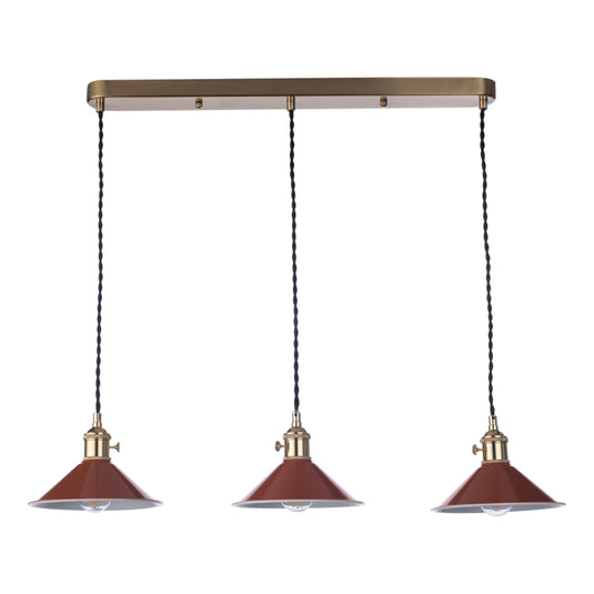 Dar Lighting HAD3640-08 Hadano 3 Light Brass Suspension With Umber Shades - 36935