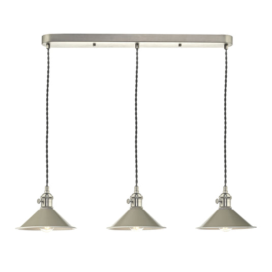 Dar Lighting HAD3661-06 Hadano 3 Light Antique Chrome Suspension With Cashmere Shades - 36936