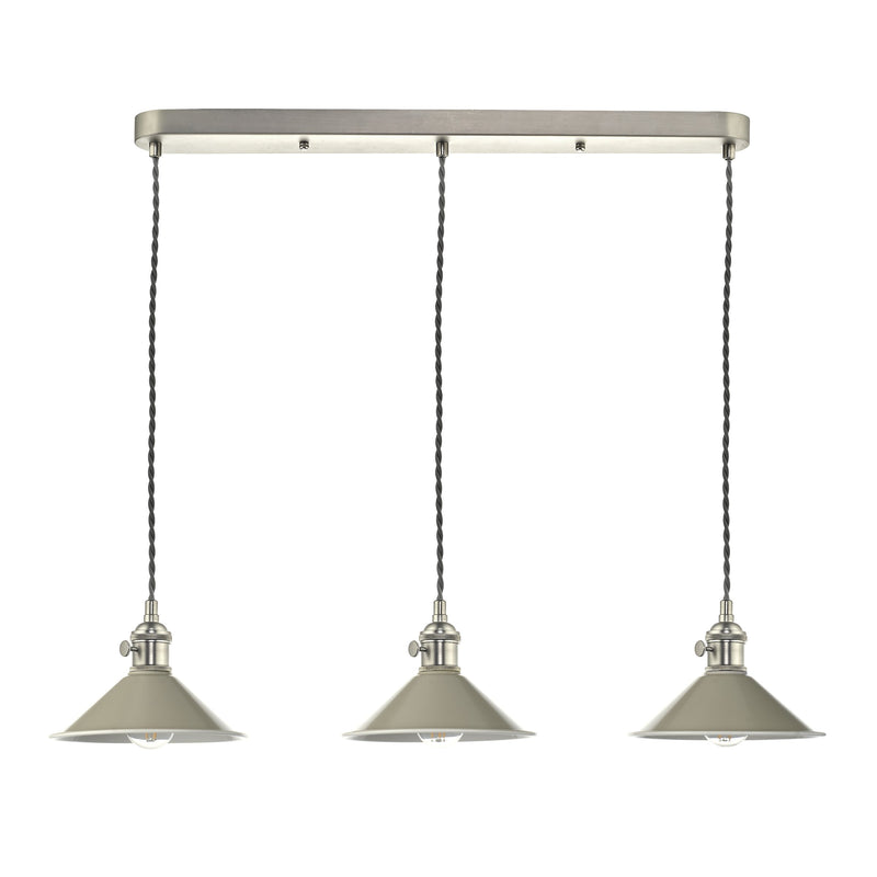 Load image into Gallery viewer, Dar Lighting HAD3661-06 Hadano 3 Light Antique Chrome Suspension With Cashmere Shades - 36936
