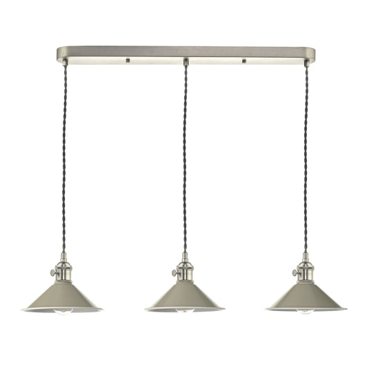 Dar Lighting HAD3661-06 Hadano 3 Light Antique Chrome Suspension With Cashmere Shades - 36936