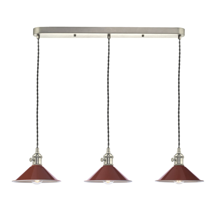 Dar Lighting HAD3661-08 Hadano 3 Light Antique Chrome Suspension With Umber Shades - 36938