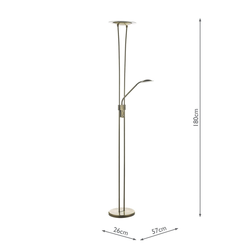 Load image into Gallery viewer, Dar Lighting HAH4975 Hahn Floor Lamp Antique Brass LED - 25004

