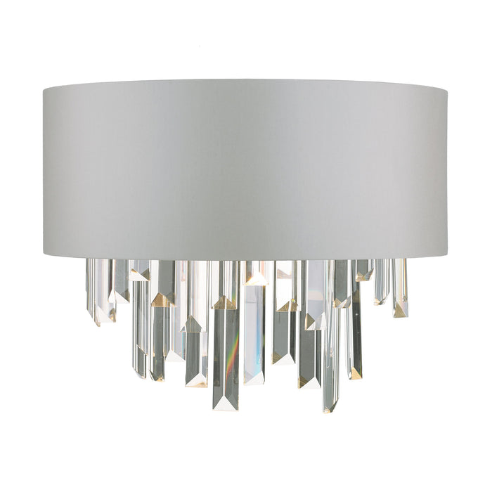 Dar Lighting HAL0939 Halle Wall Light Grey & Crystal Cw Shade - 35120