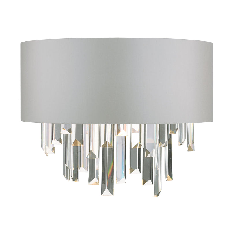 Load image into Gallery viewer, Dar Lighting HAL0939 Halle Wall Light Grey &amp; Crystal Cw Shade - 35120

