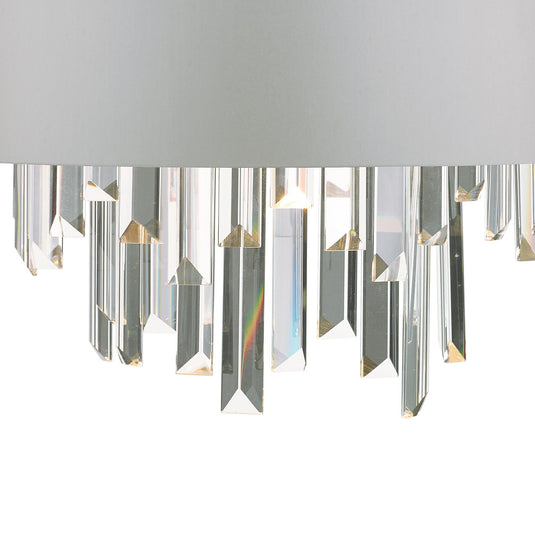Dar Lighting HAL0939 Halle Wall Light Grey & Crystal Cw Shade - 35120