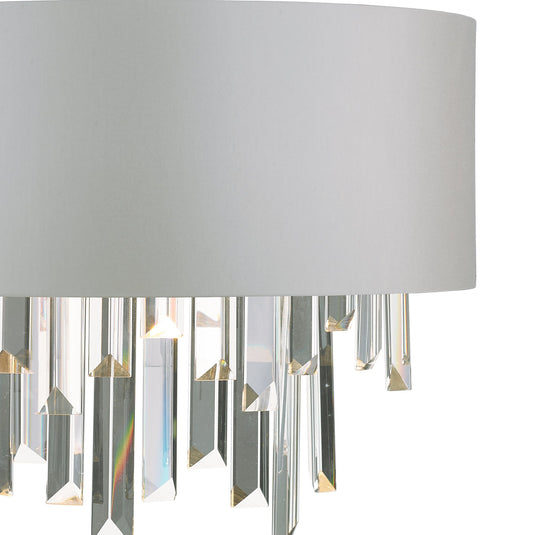Dar Lighting HAL0939 Halle Wall Light Grey & Crystal Cw Shade - 35120