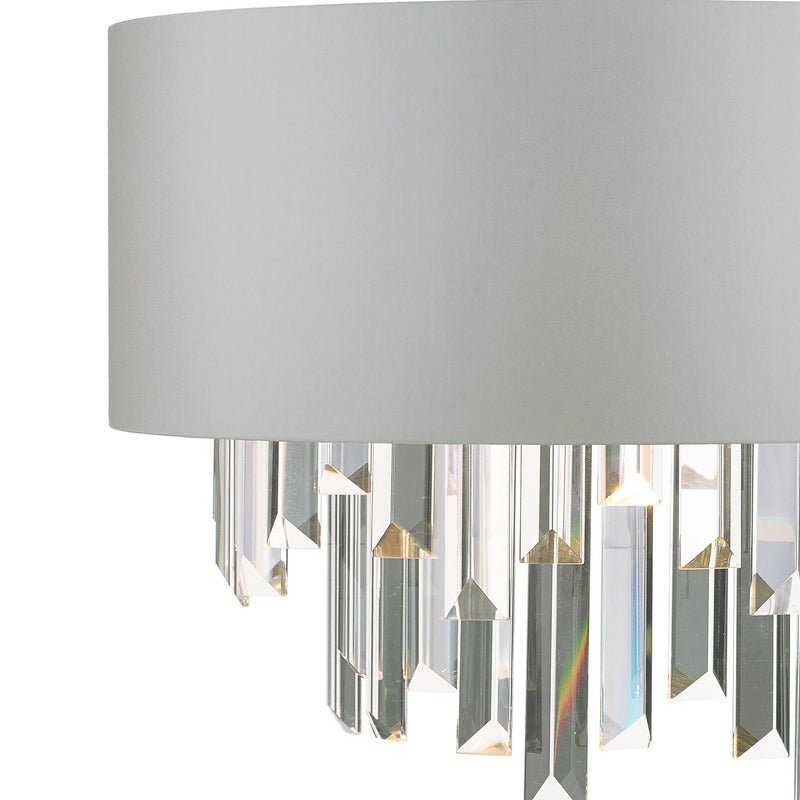 Load image into Gallery viewer, Dar Lighting HAL0939 Halle Wall Light Grey &amp; Crystal Cw Shade - 35120
