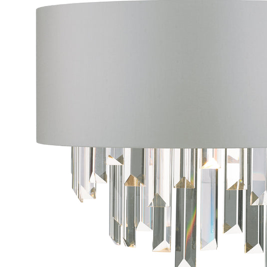 Dar Lighting HAL0939 Halle Wall Light Grey & Crystal Cw Shade - 35120
