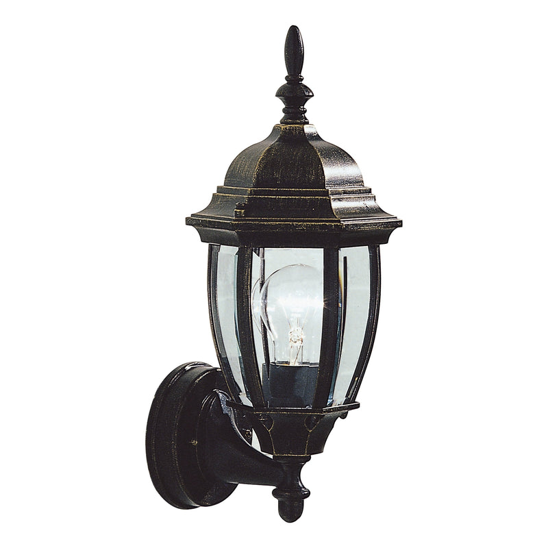 Load image into Gallery viewer, Dar Lighting HAM162235 Hambro Uplighter Wall Bracket Black Gold IP43 - 35121
