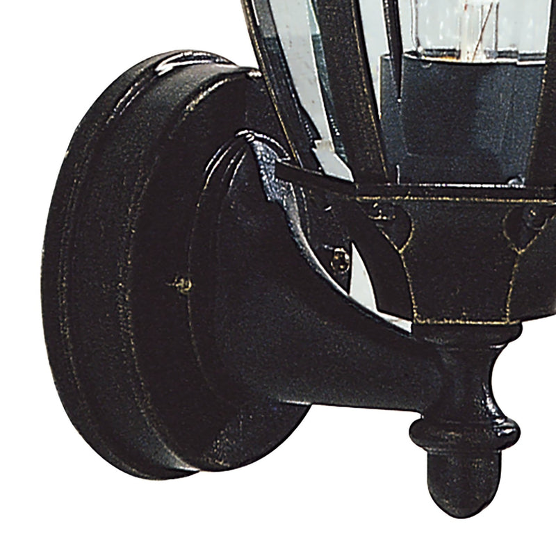 Load image into Gallery viewer, Dar Lighting HAM162235 Hambro Uplighter Wall Bracket Black Gold IP43 - 35121
