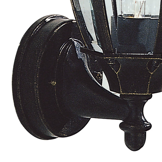 Dar Lighting HAM162235 Hambro Uplighter Wall Bracket Black Gold IP43 - 35121