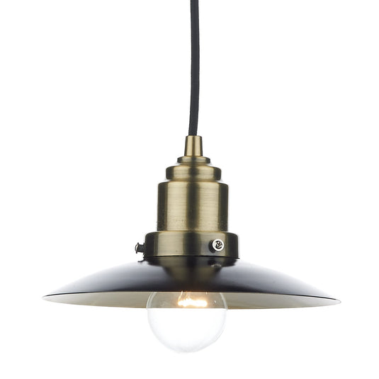 Dar Lighting HAN0354 Hannover 3 Light Bar Pendant Black Antique Brass - 19661