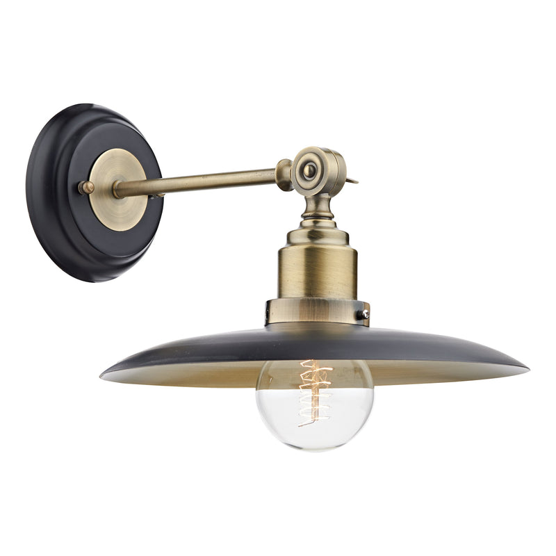 Load image into Gallery viewer, Dar Lighting HAN0754 Hannover 1 Light Wall Bracket Black Antique Brass - 35122
