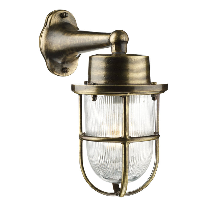 David Hunt Lighting HAR1575 Harbour 1 Light Down Wall Light Antique Brass IP64
