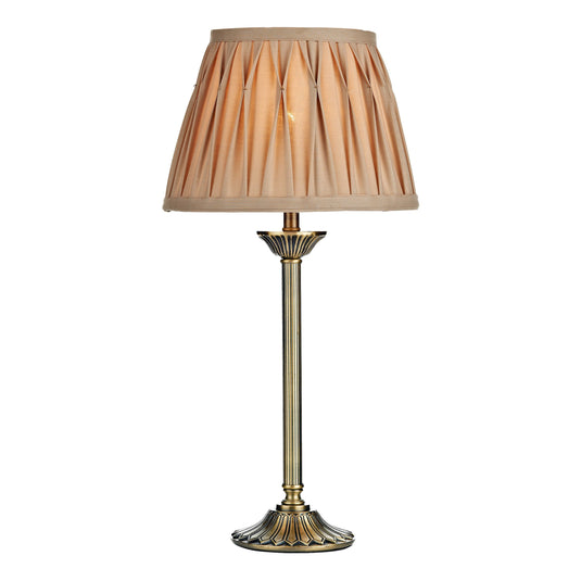 Dar Lighting HAT4275 Hatton Table Lamp Antique Brass complete with Shade - 18809