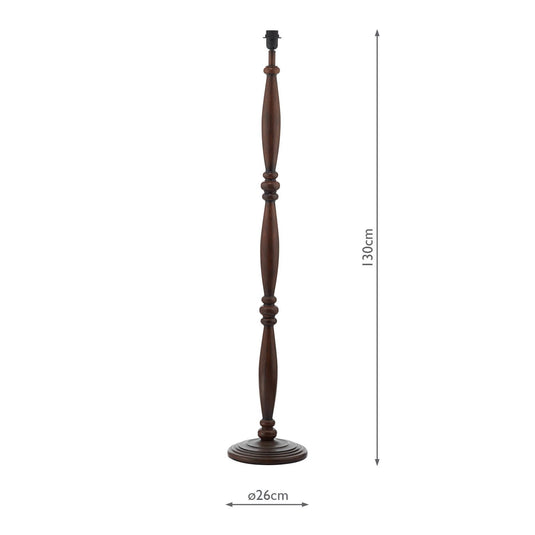 Dar Lighting HAY4947 Hayward Floor Lamp Dark Wood Base Only - 19538