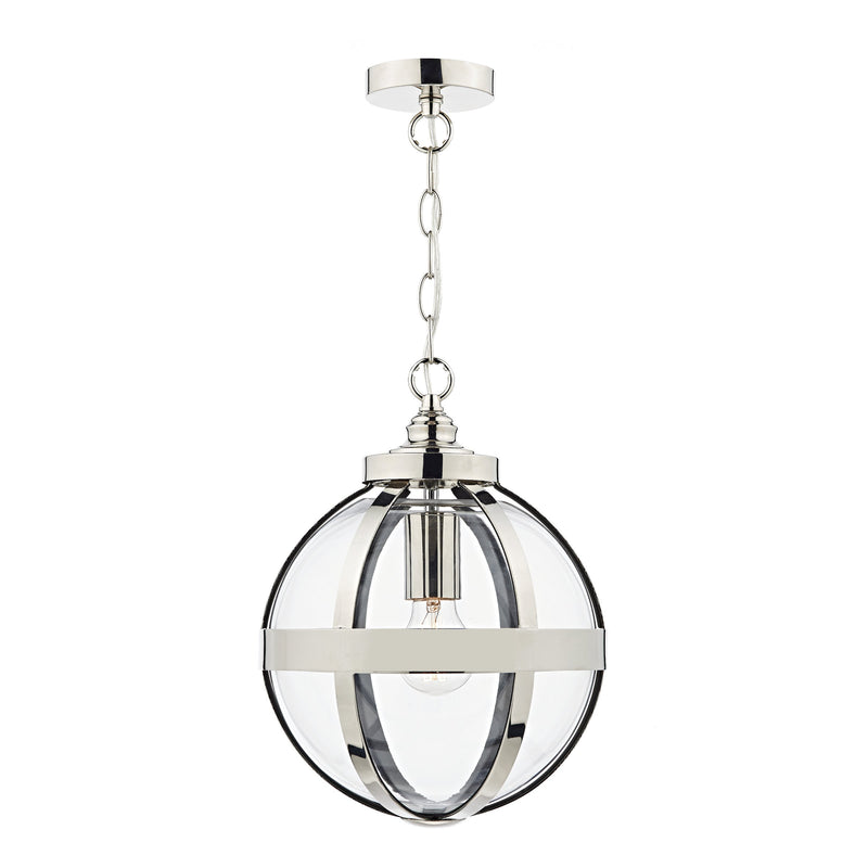 Load image into Gallery viewer, Dar Lighting HEA0138 Heath 1 Light Pendant Polished Nickel - 20027
