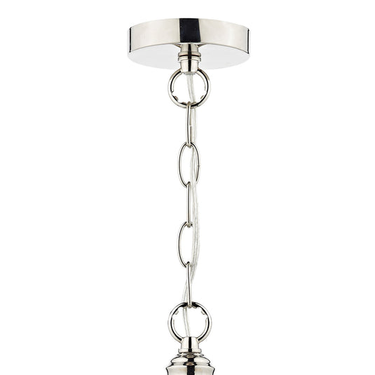 Dar Lighting HEA0138 Heath 1 Light Pendant Polished Nickel - 20027