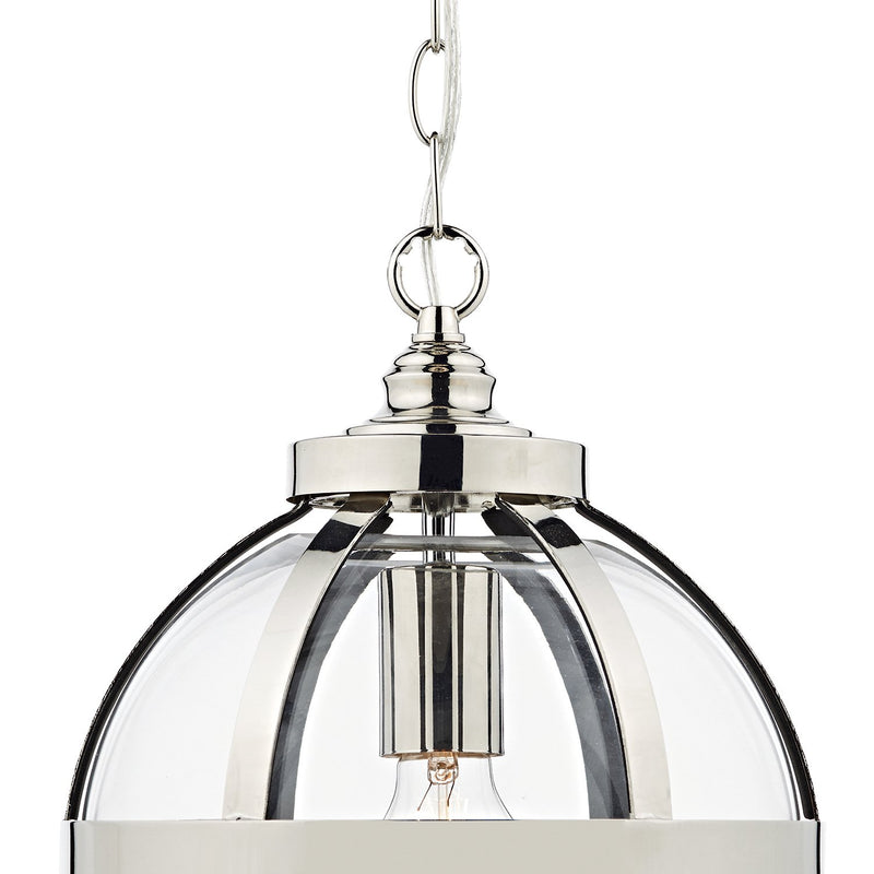 Load image into Gallery viewer, Dar Lighting HEA0138 Heath 1 Light Pendant Polished Nickel - 20027
