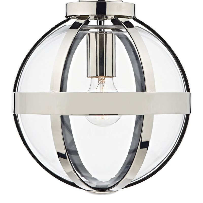 Load image into Gallery viewer, Dar Lighting HEA0138 Heath 1 Light Pendant Polished Nickel - 20027
