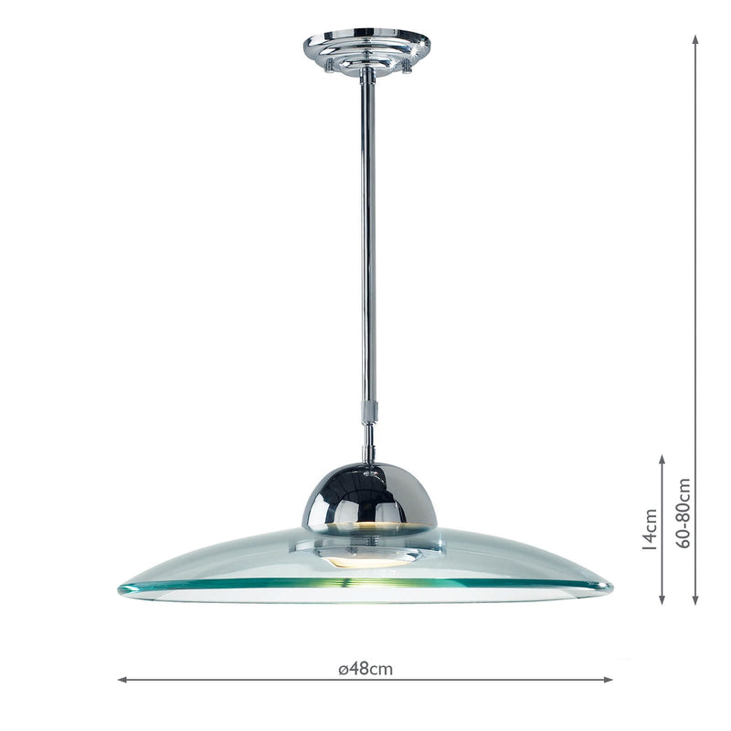 Load image into Gallery viewer, Dar Lighting HEM8650 Hemisphere Pendant Polished Chrome and Clear Glass - 13148
