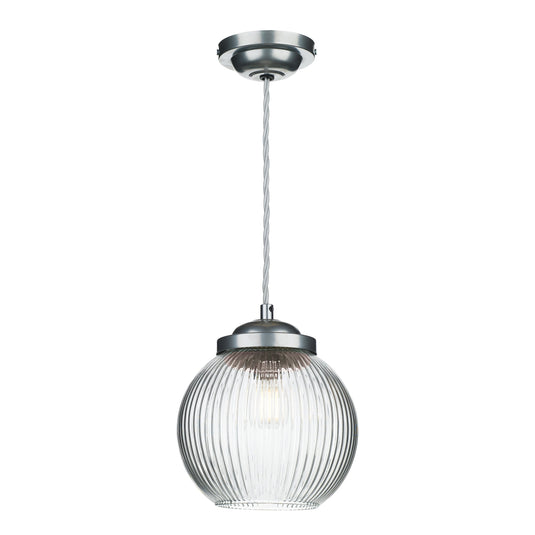 David Hunt Lighting HEN0146 HENLEY Single pendant in Satin Chrome