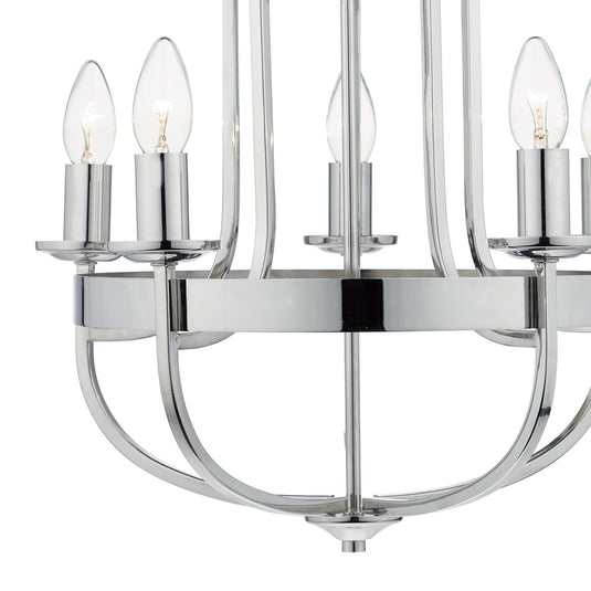 Dar Lighting HEY0538 Heythrope 5 Light Pendant Polished Nickel - 35129