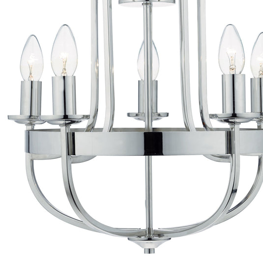 Dar Lighting HEY0538 Heythrope 5 Light Pendant Polished Nickel - 35129