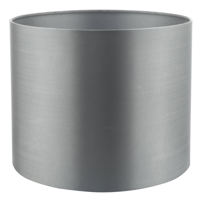 Dar Lighting HIL0539 Hilda Grey Faux Silk Drum Shade 12cm - 35131