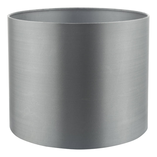 Dar Lighting HIL0539 Hilda Grey Faux Silk Drum Shade 12cm - 35131