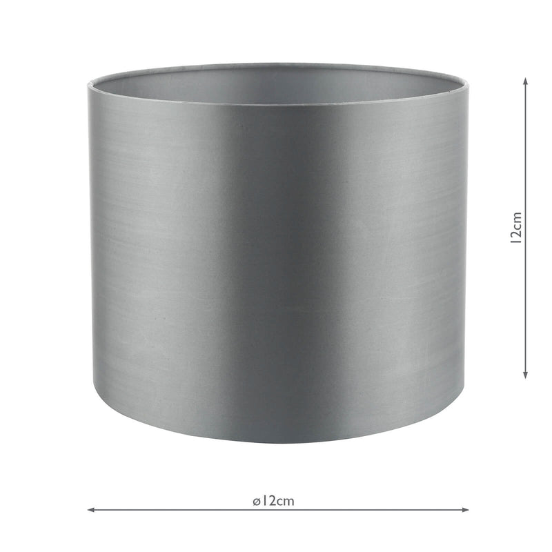 Load image into Gallery viewer, Dar Lighting HIL0539 Hilda Grey Faux Silk Drum Shade 12cm - 35131
