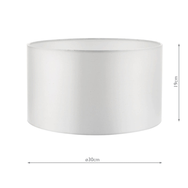 Load image into Gallery viewer, Dar Lighting HIL1215 Hilda Ivory Faux Silk Drum Shade 30cm - 35132

