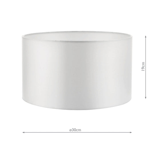 Dar Lighting HIL1215 Hilda Ivory Faux Silk Drum Shade 30cm - 35132