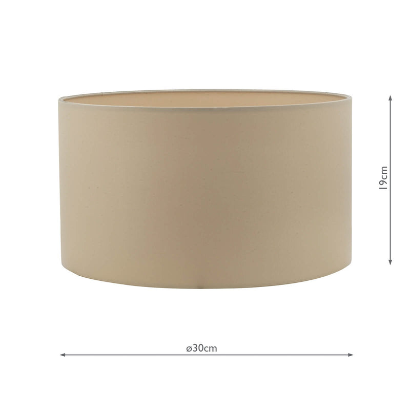 Load image into Gallery viewer, Dar Lighting HIL1229 Hilda Taupe Faux Silk Drum Shade 30cm - 35133
