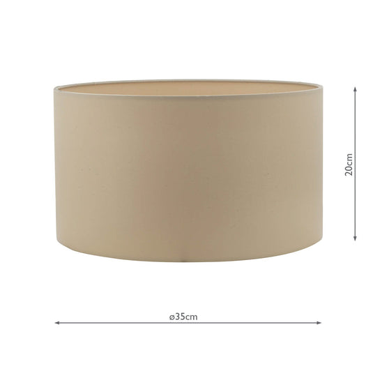 Dar Lighting HIL1329 Hilda Taupe Faux Silk Drum Shade 35cm - 24169