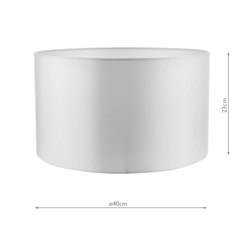 Load image into Gallery viewer, Dar Lighting HIL1615 Hilda Ivory Faux Silk Drum Shade 40cm - 35137
