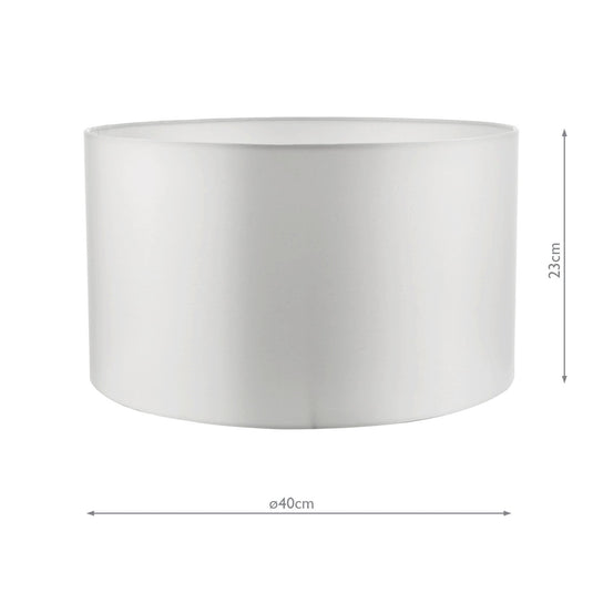 Dar Lighting HIL1615 Hilda Ivory Faux Silk Drum Shade 40cm - 35137