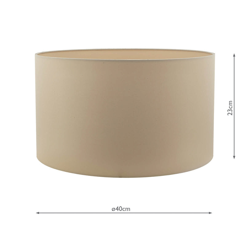 Load image into Gallery viewer, Dar Lighting HIL1629 Hilda Taupe Faux Silk Drum Shade 40cm - 35138
