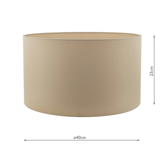 Dar Lighting HIL1629 Hilda Taupe Faux Silk Drum Shade 40cm - 35138