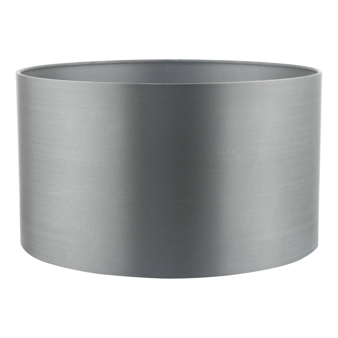 Dar Lighting HIL1639 Hilda Grey Faux Silk Drum Shade 40cm - 35139