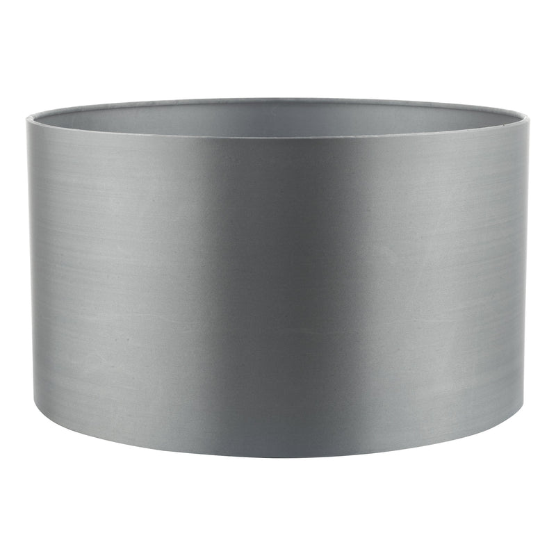 Load image into Gallery viewer, Dar Lighting HIL1639 Hilda Grey Faux Silk Drum Shade 40cm - 35139

