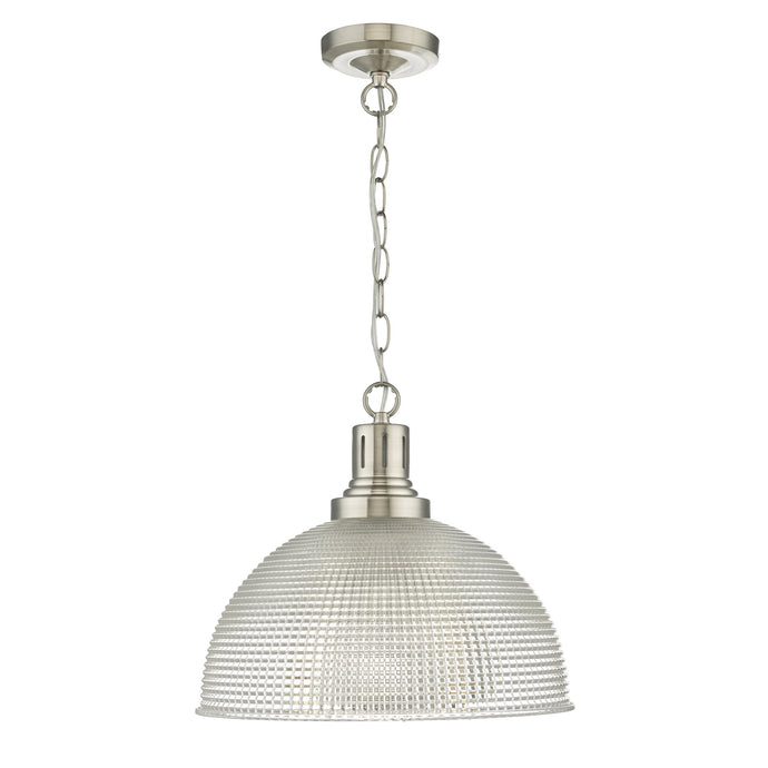 Dar Lighting HOD0146 Hodges 1 Light Glass Satin Nickel Clear - 35142