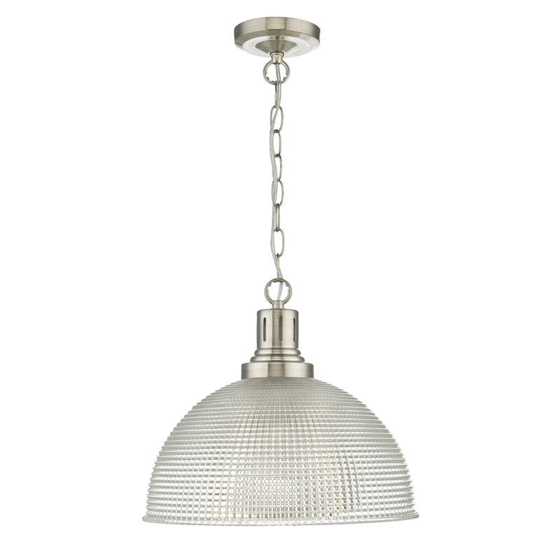 Load image into Gallery viewer, Dar Lighting HOD0146 Hodges 1 Light Glass Satin Nickel Clear - 35142
