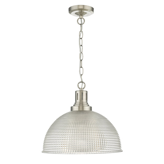 Dar Lighting HOD0146 Hodges 1 Light Glass Satin Nickel Clear - 35142