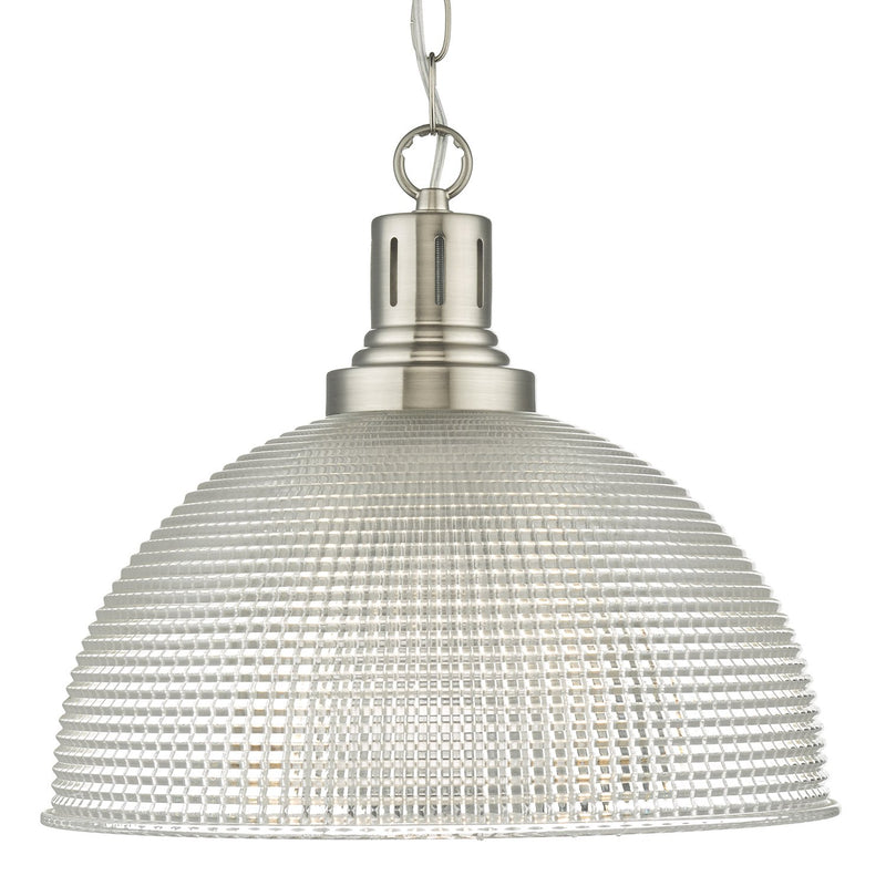 Load image into Gallery viewer, Dar Lighting HOD0146 Hodges 1 Light Glass Satin Nickel Clear - 35142
