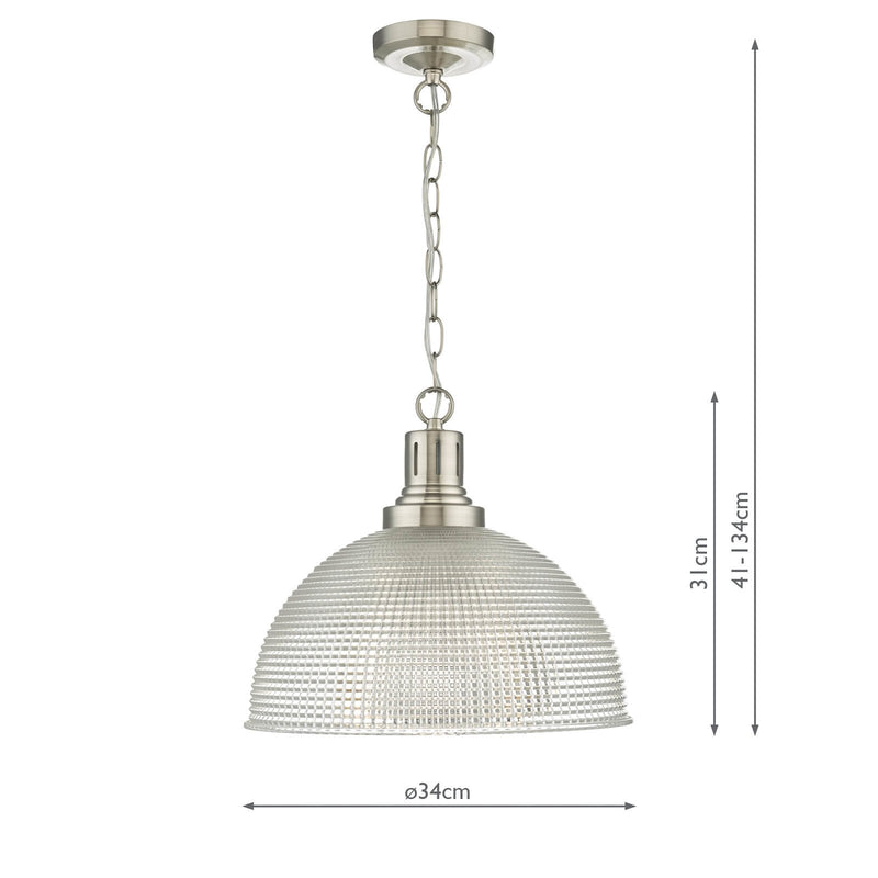 Load image into Gallery viewer, Dar Lighting HOD0146 Hodges 1 Light Glass Satin Nickel Clear - 35142
