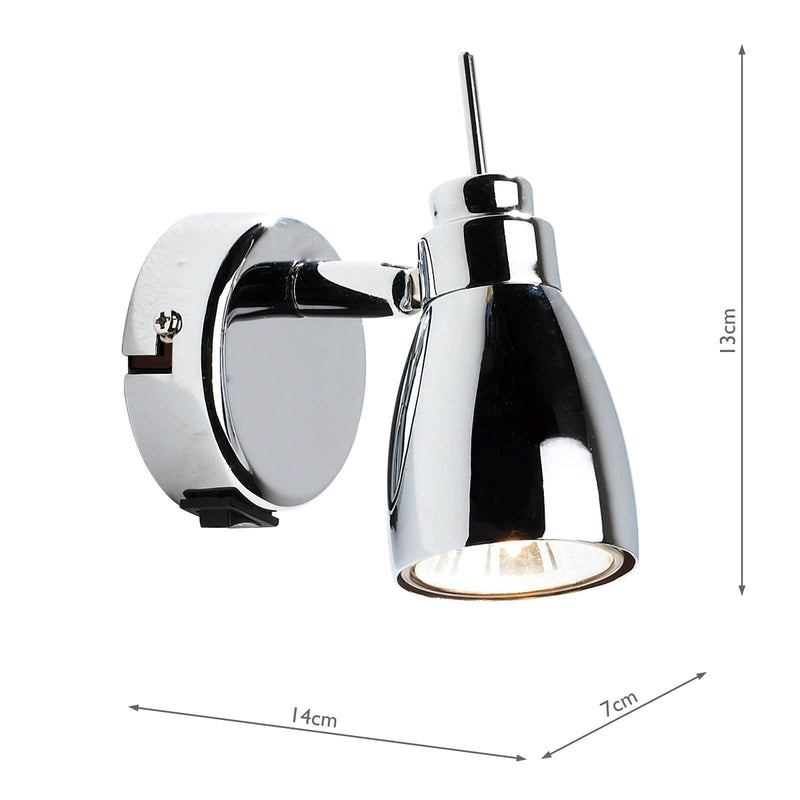Load image into Gallery viewer, Dar Lighting HOU0750 Houston GU10 Single Wall Bracket complete with Switch Polished Chrome - 8028
