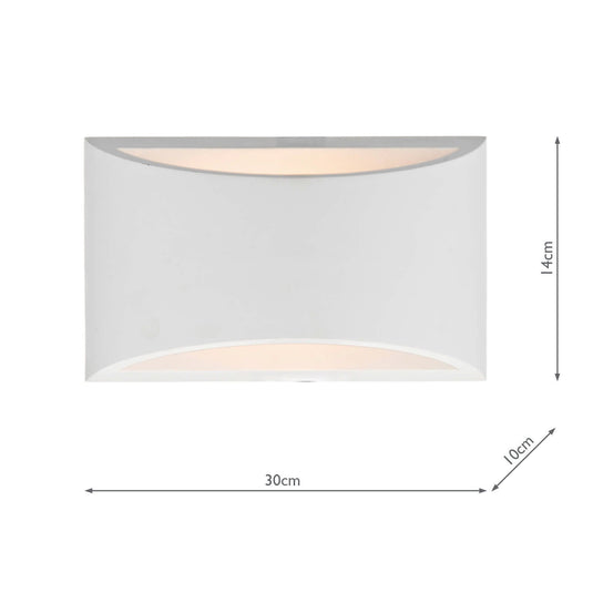 Dar Lighting HOV372 Hove Wall Washer Large - 16505